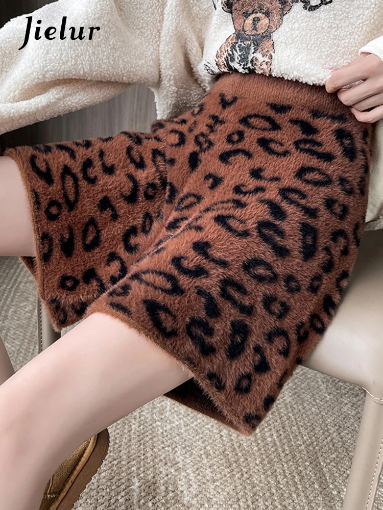 Autumn Fashion Leopard Print Loose Casual Shorts for Women Vintage High Waist Simple Spell Color Street Female Wide Leg Shorts