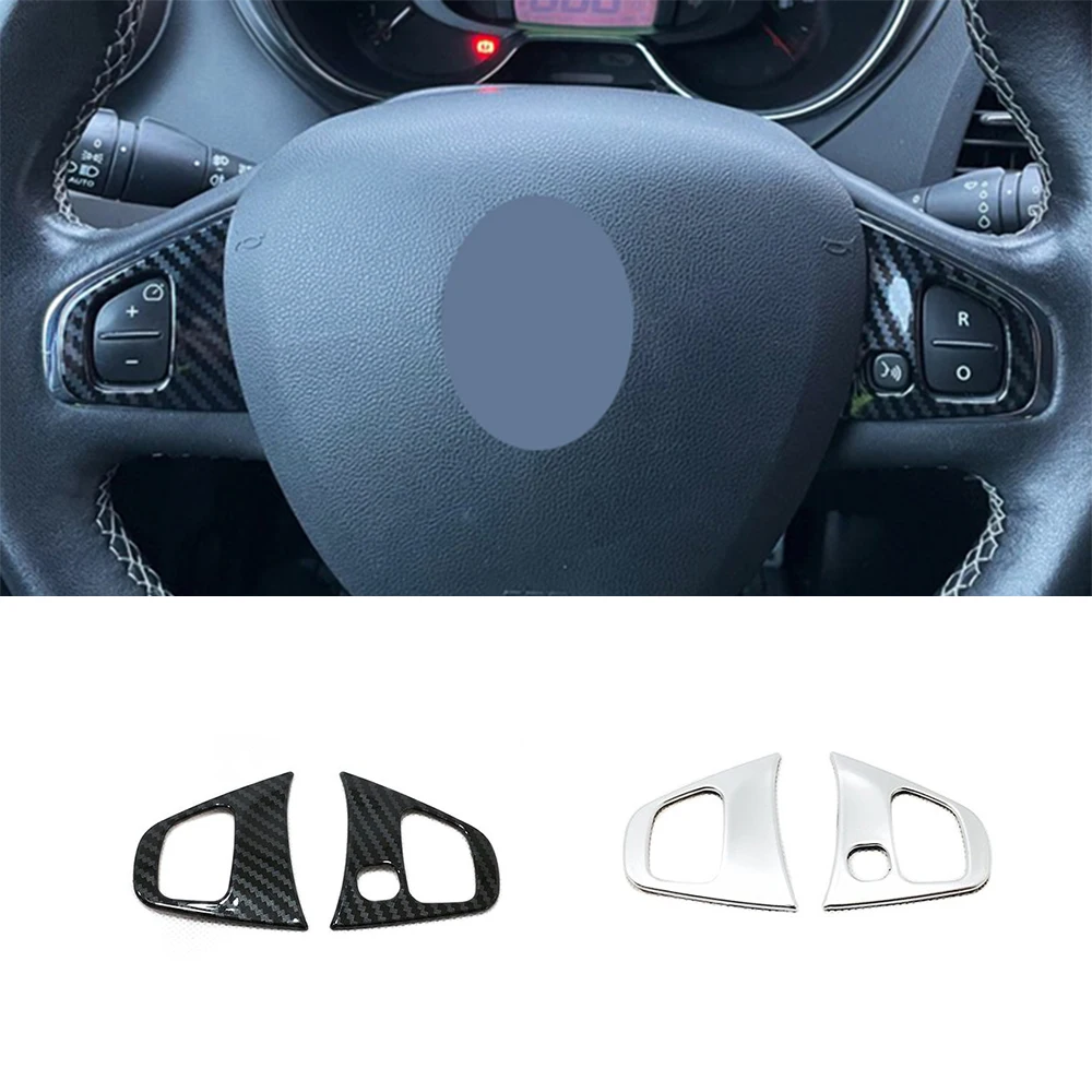 For Renault Clio 4 2013 2014 2015 2016 2017 2018 Clio4 Car Steering Wheel Trim Cover ABS Chrome Sticker Interior car Accessories