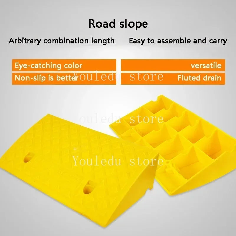 50*22*5cm Plastic PVC Road Slope Ramp Pad Portable Car Step Uphill Triangle Mat Curb Rubber