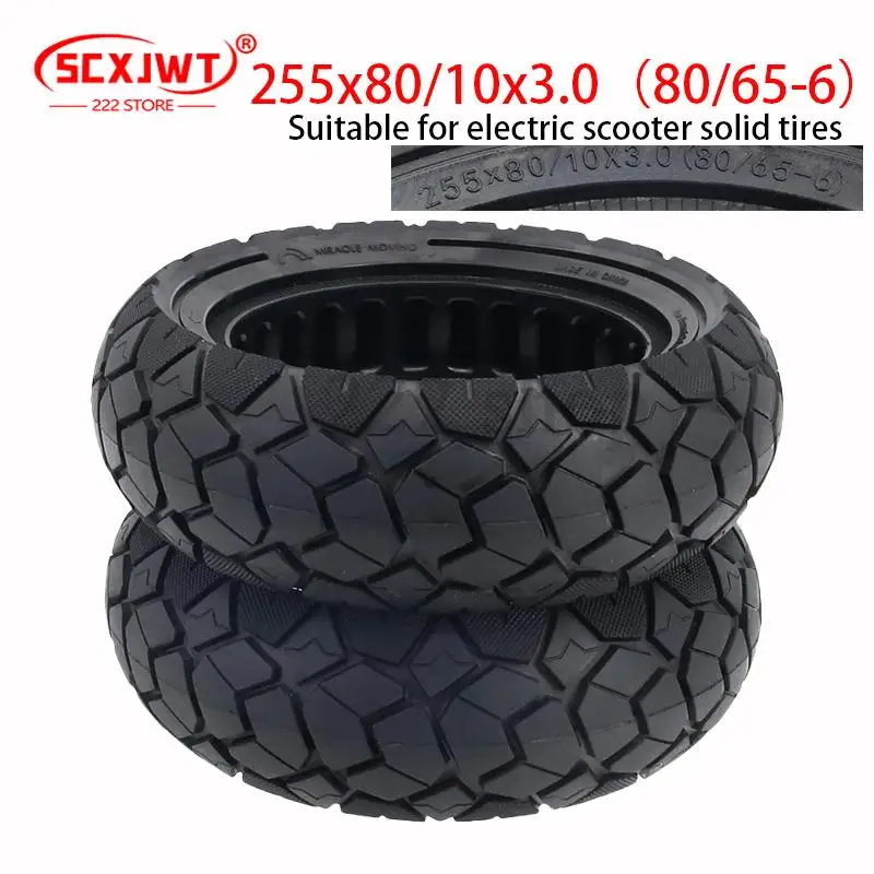 Hochwertiger Vollgummireifen 255X80/10X3.0(80/65-6) 10 Zoll für Elektroroller, Elektrofahrrad-Zubehör