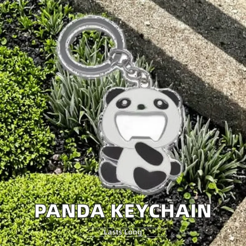 for Creative Cute Cartoon Panda Metal Bottle Opener Keychain Hot Selling