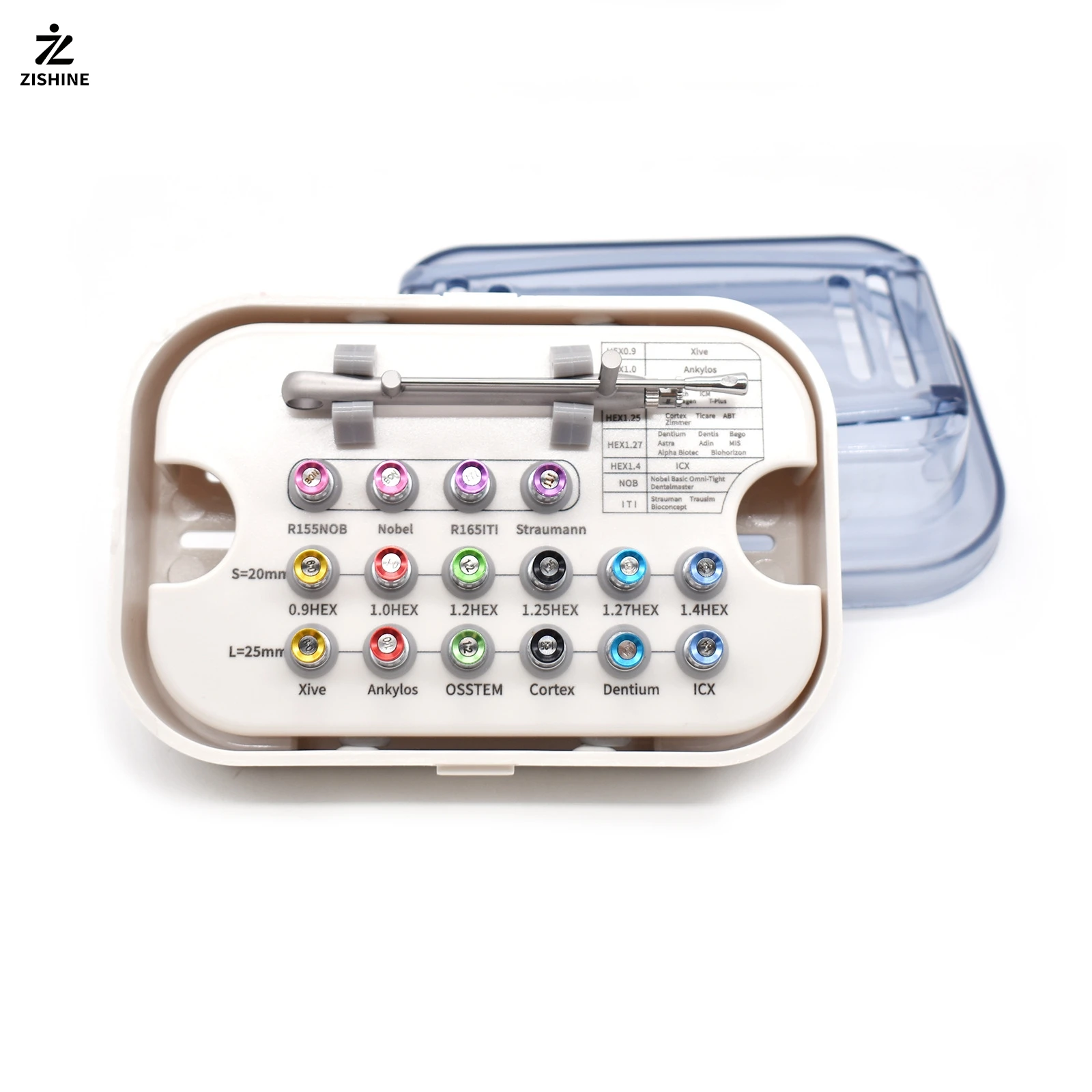 Dental Implant Screwdriver Universal Manual Driver with Autoclavable Box Dental Torque Wrench Repair Kit Implant Tool