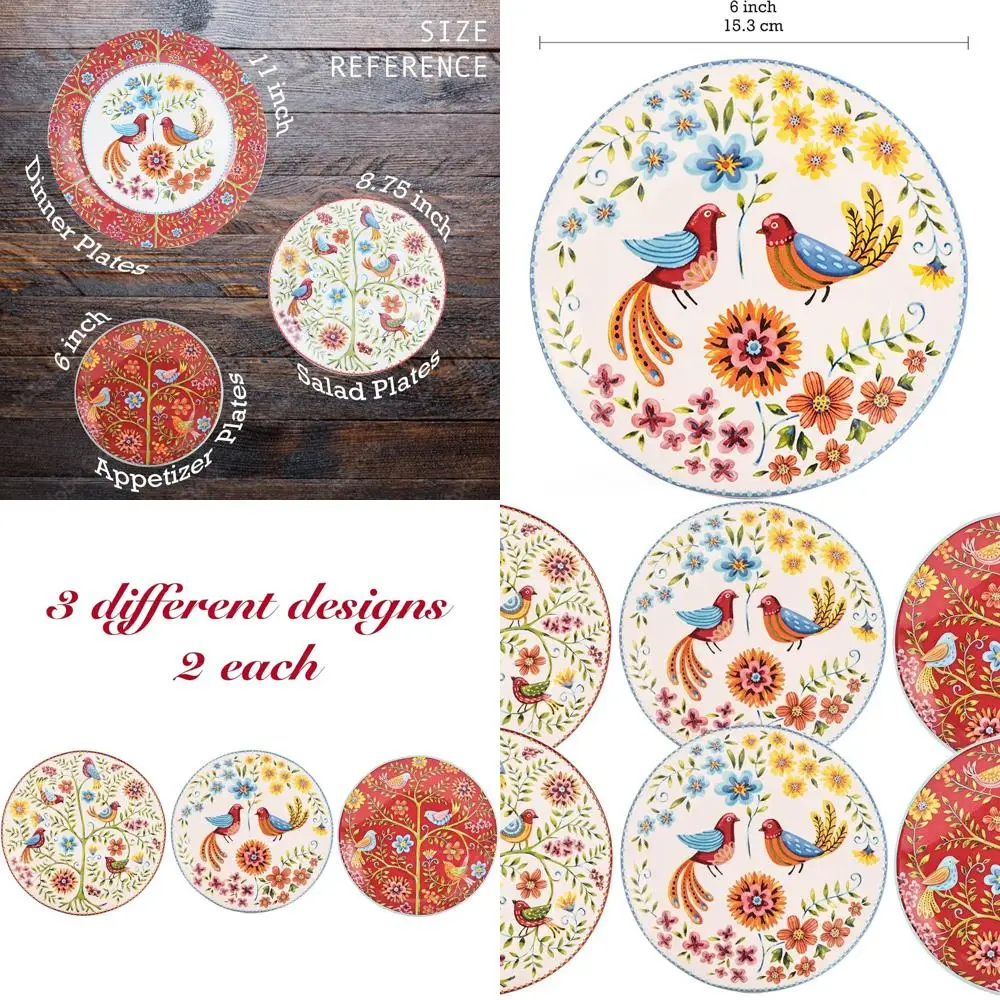 

6-Inch Ceramic Appetizer Plates Set of 6 for Snacks, Salad, Microwave & Dishwasher Safe, Ideal Gift for Thanksgiving and Housewa