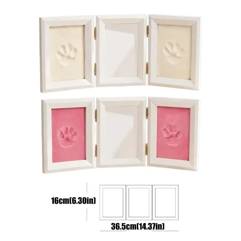 Pet Picture Display Frame with Two Side Print, Three Section Format for Shelf or Desk Placement Use D2RD