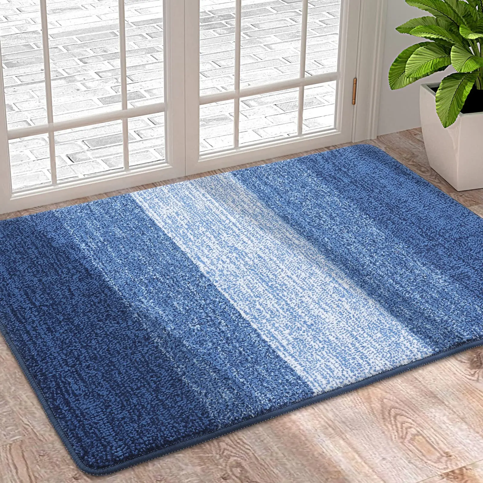 Kitinjoy Indoor Entrance Door Mats Machine Washable Gradient Doormats Non-slip Anti-drop Kitchen Rugs Front Back Door Foot Mats