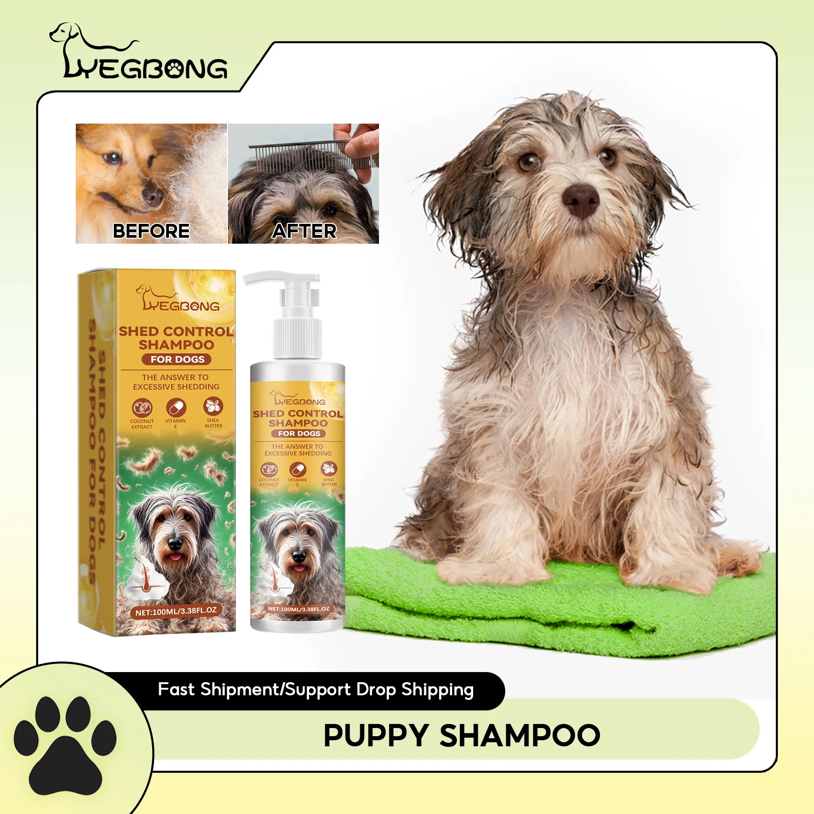 

Puppy Shampoo Mite Dirt Removal Moisturizing Shampoo Smooth Cat Hair Anti Itching Foaming Deodorant PH Balanced Pet Conditioner