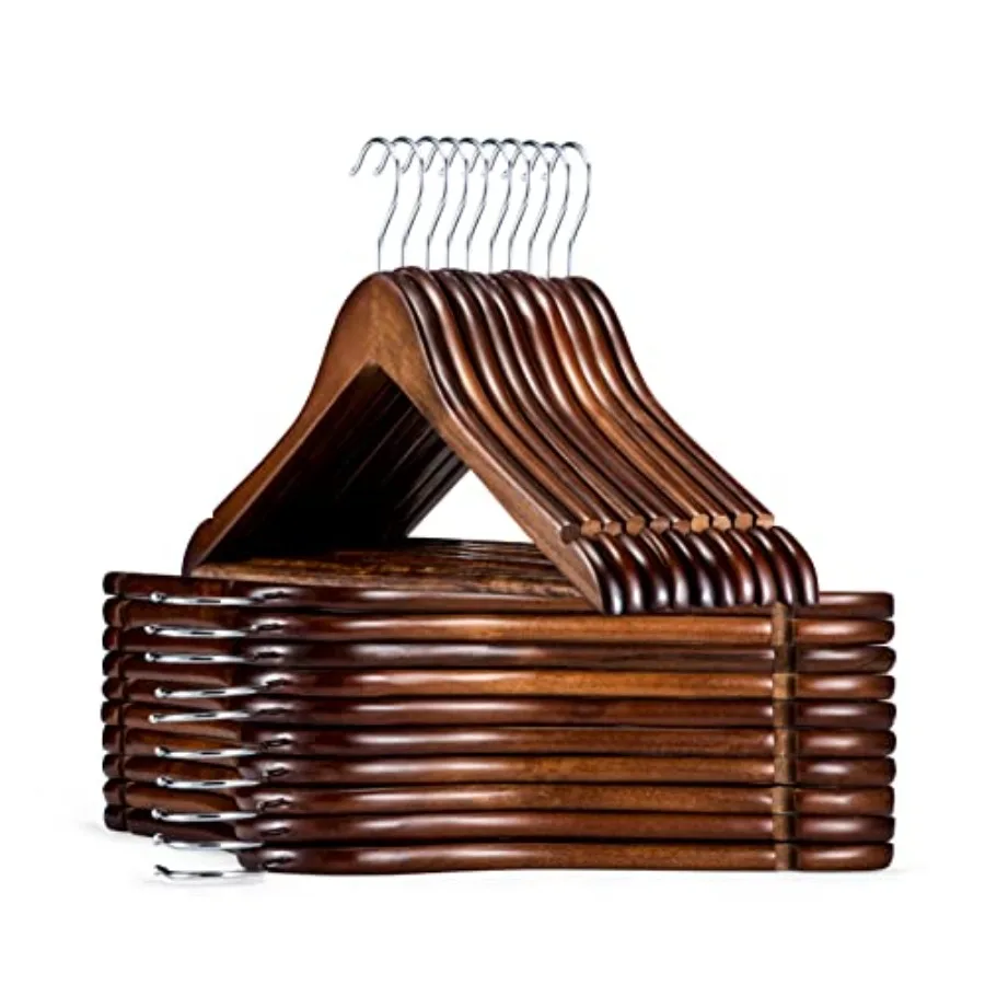 

Wooden Hangers Solid Wood Coat Hanger Heavy Duty Smooth Finish Bulk Wood Hangers High-Grade Wooden Clothes Hanger with Non Slip