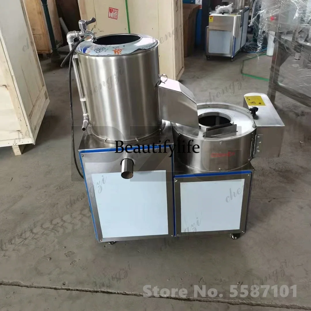 Fruit And Vegetable Washing Peeling And Cutting Taro Ginger Carrot Cassava Potato Peeler Slicer Chipper And Cutter Machine
