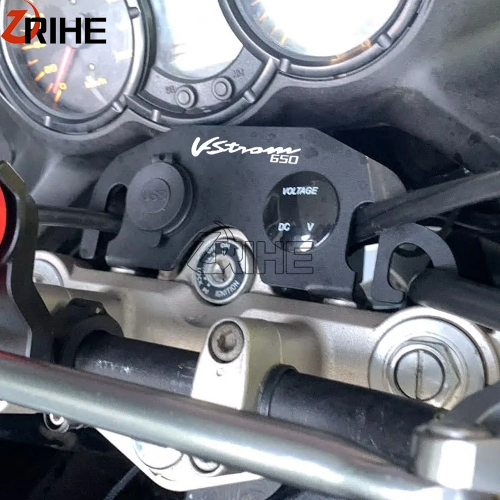 For Suzuki V-Strom650 vstrom DL650 Vstrom 650 DL 650 2004 - 2011 Motorcycle Handlebar Auxiliary Shelf Double USB and Voltmeter
