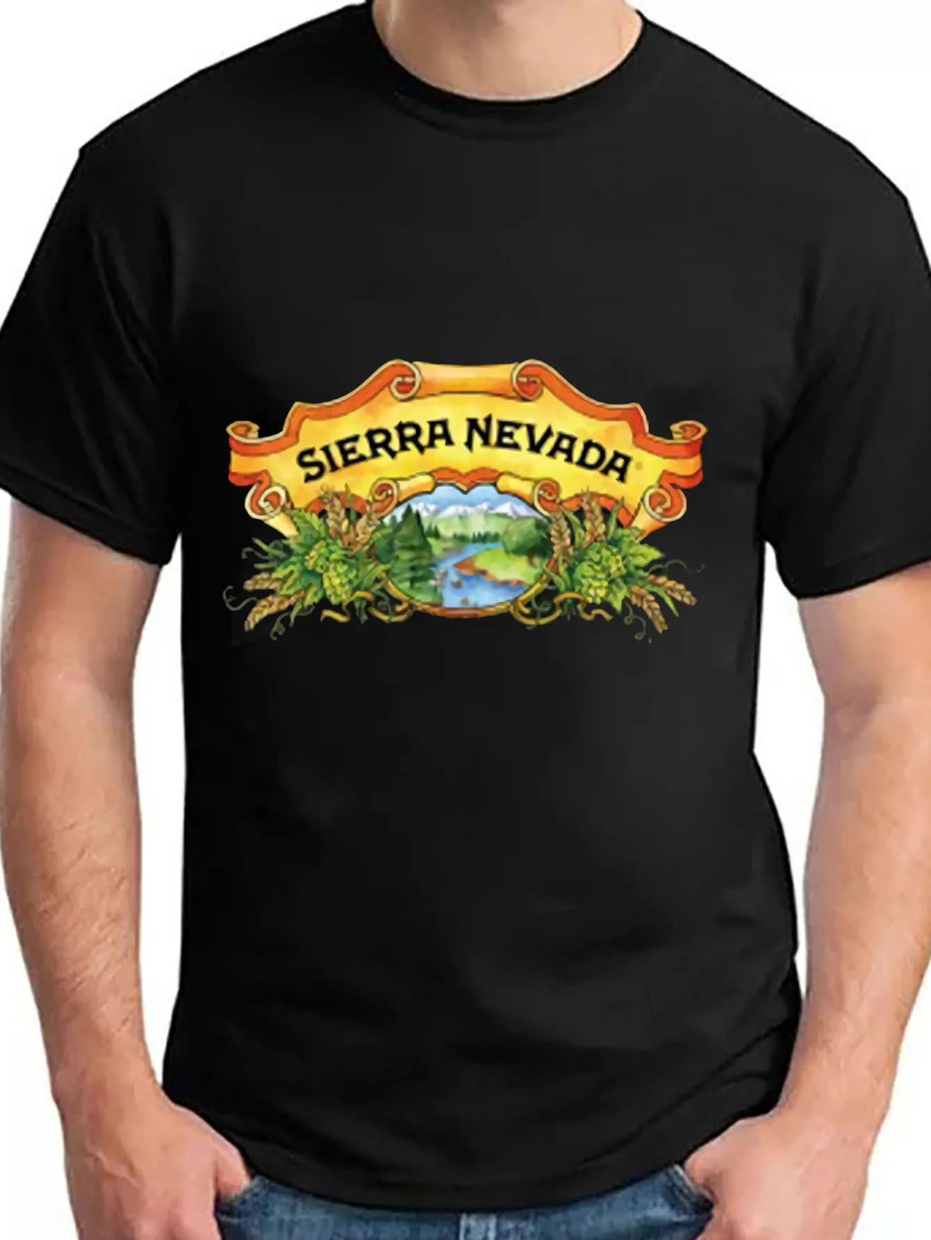 Sierra Nevada Brewing Co Company Мужская одежда Футболка Забавные мужские футболки Мужская одежда Аниме Мужская футболка с принтом AMK06301