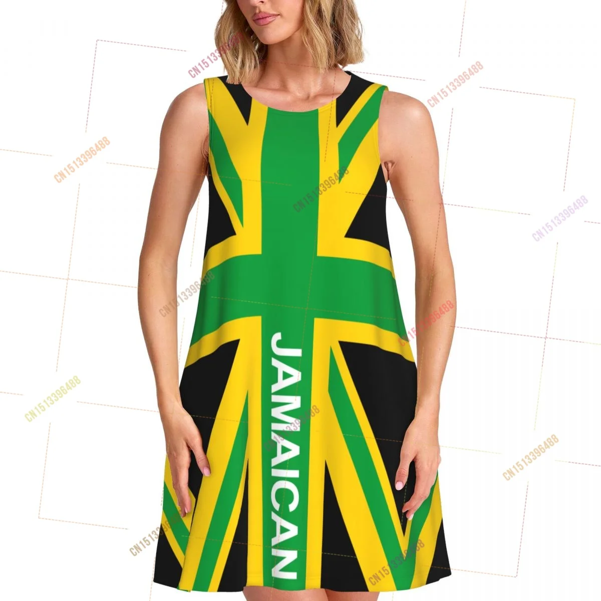 Robe décontractée d'été pour femme 2026, motif drapeau Jamaïque et Royaume-Uni, col rond, style t-shirt, robe de plage, débardeur