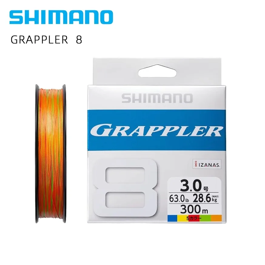 

SHIMANO Original Fishing Line GRAPPLER Colors 8 PE Line 200M 300M Multi Colors Boat Braided Fishing Lines