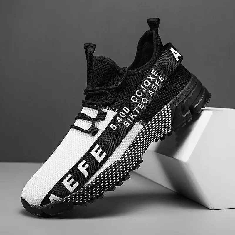 

2023 Men's Fashion Mesh Platform Sneakers Vulcanized Shoes Comfortable Casual round Toe Lined Inner Material Fabric