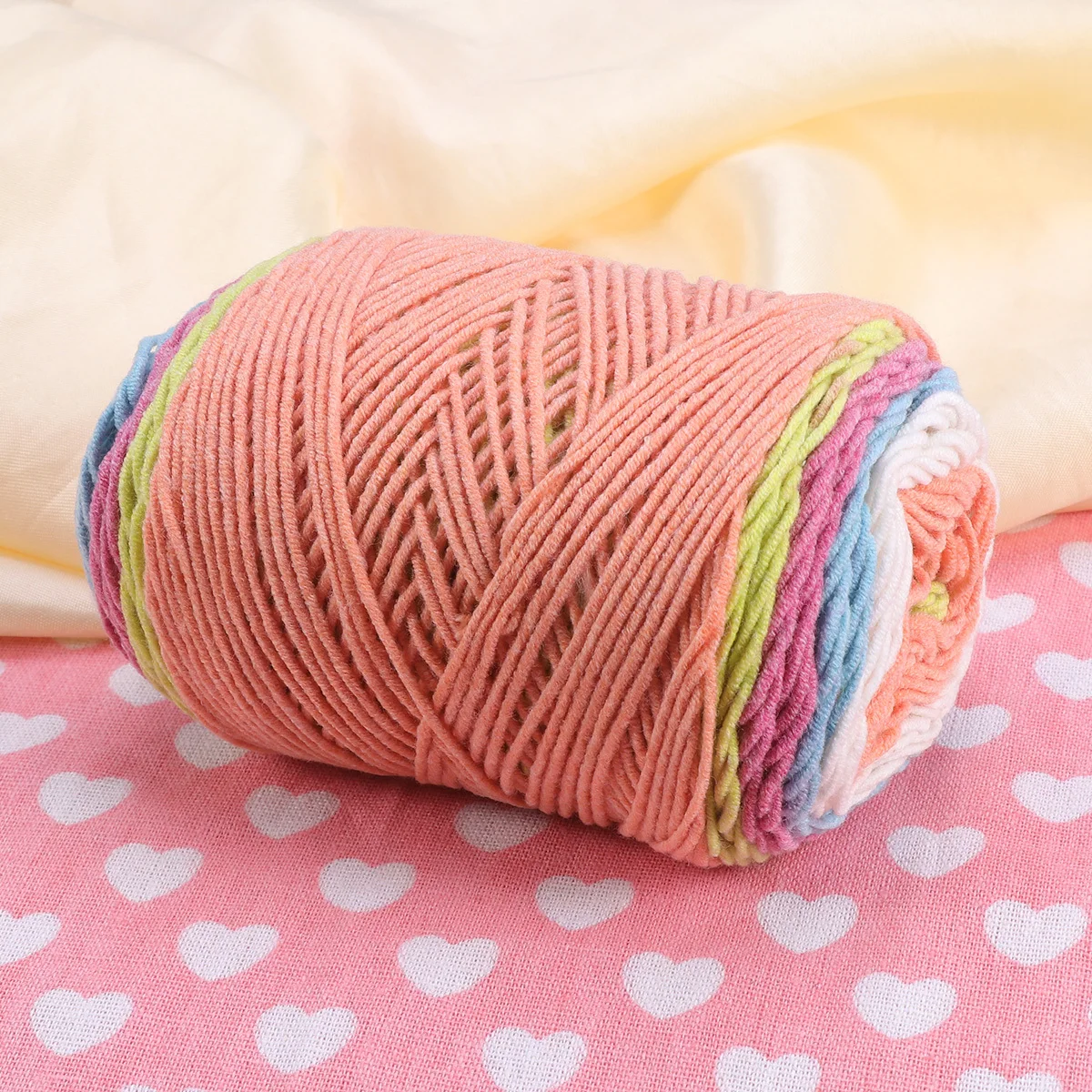 

1 Roll Rainbow Colorful Knitting Yarn Premium Cotton Acrylic Blend Anti-Pilling For Crochet Hats Sweaters Blankets Hand Knitting