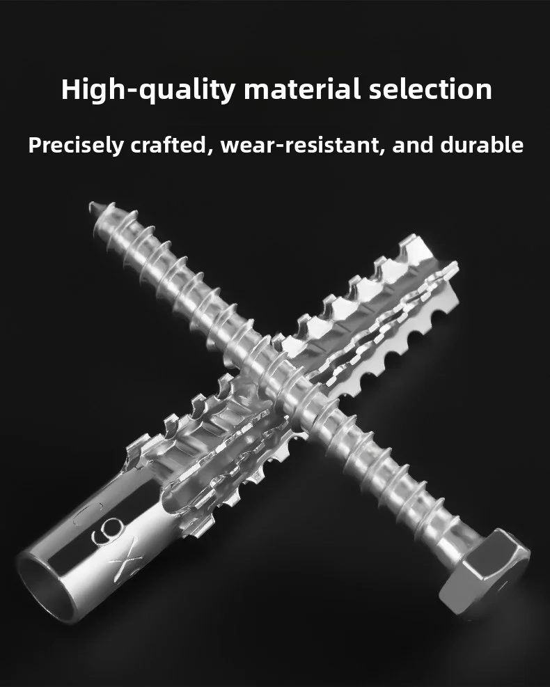 50/100 Sets Metall Expansion Rohr Selbstschneidende Schrauben Sets Bohren Stecker Schraube für Beton Wand Anker Befestigungselemente Bolzen kits – Detail 1