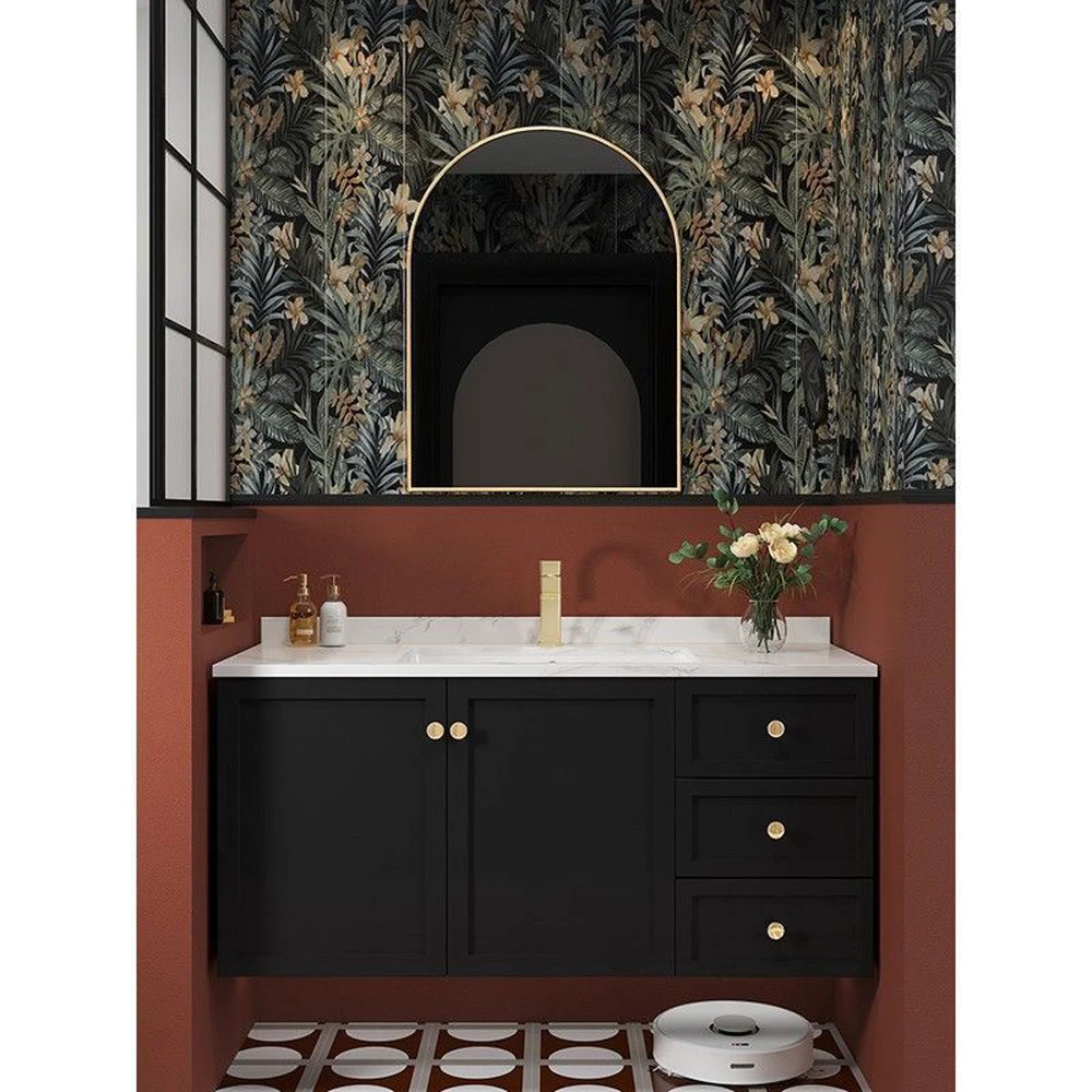 Hotel Bathroom Cabinet Vanity Wood Made Customized with Smart Mirror 42 Inch Wooden Modern waterproof Cabinet