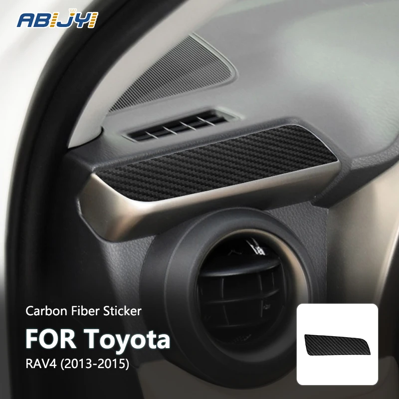 

For Toyota RAV4 2013 2014 2015 New Carbon Fiber Interior Air Vent Upper Frame Decoration Sticker Decal Car Accessories