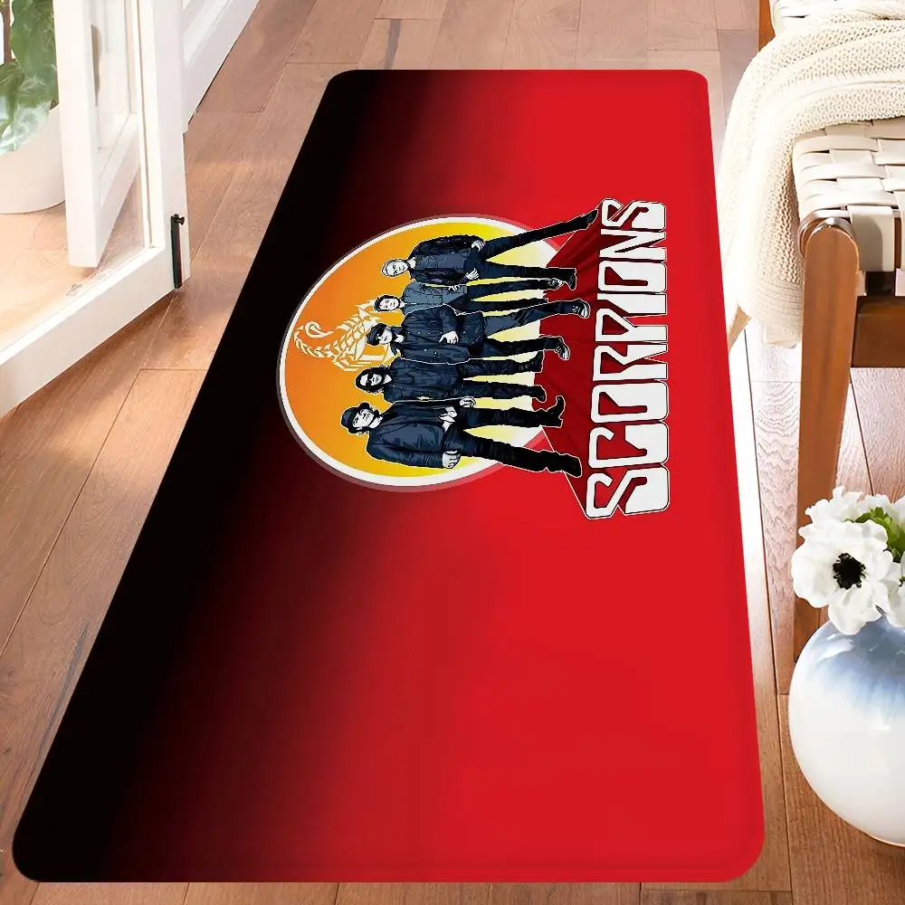 Hard Rock Band S-Scorpions Bathroom Mat Anti-slip Absorb Water Long Strip Cushion Bedroon Mat Welcome Doormat
