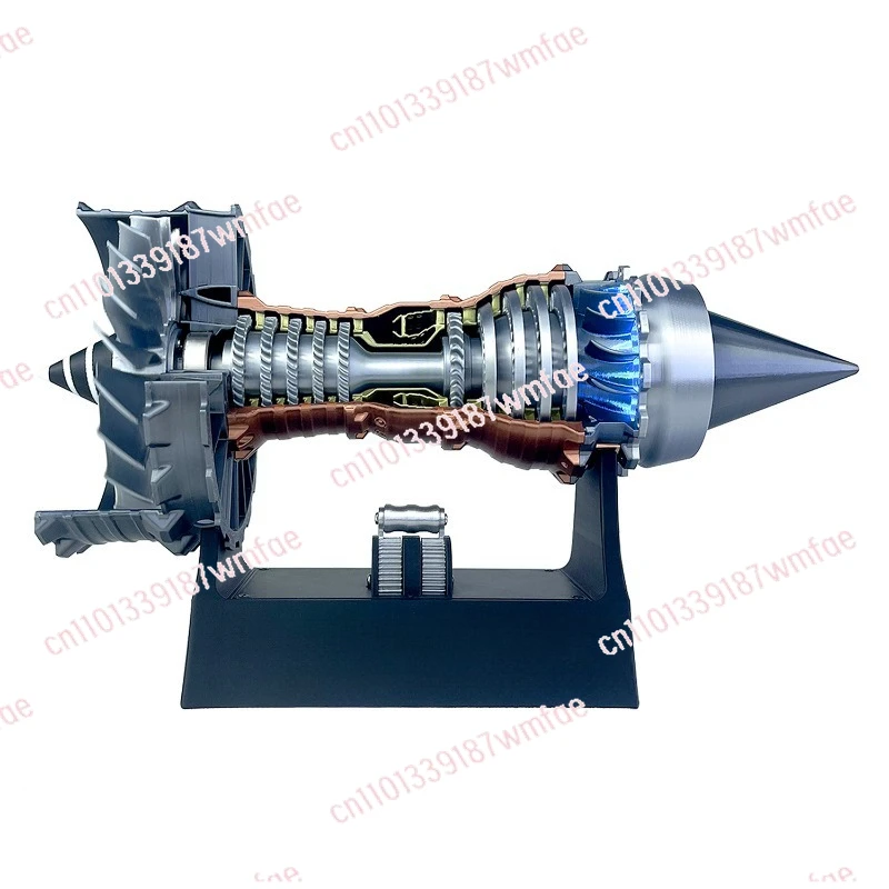 

Engine model simulation Aircraft turbofan engine assembly glow-emitting toy model