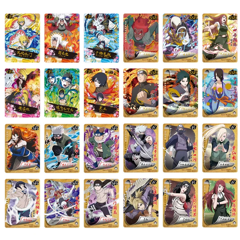 Naruto Collection Cards Combination CP Naruto Sasuke SP Tsunade Cartoon Anime Limited Flash Card Kids Birthday Gift Toy