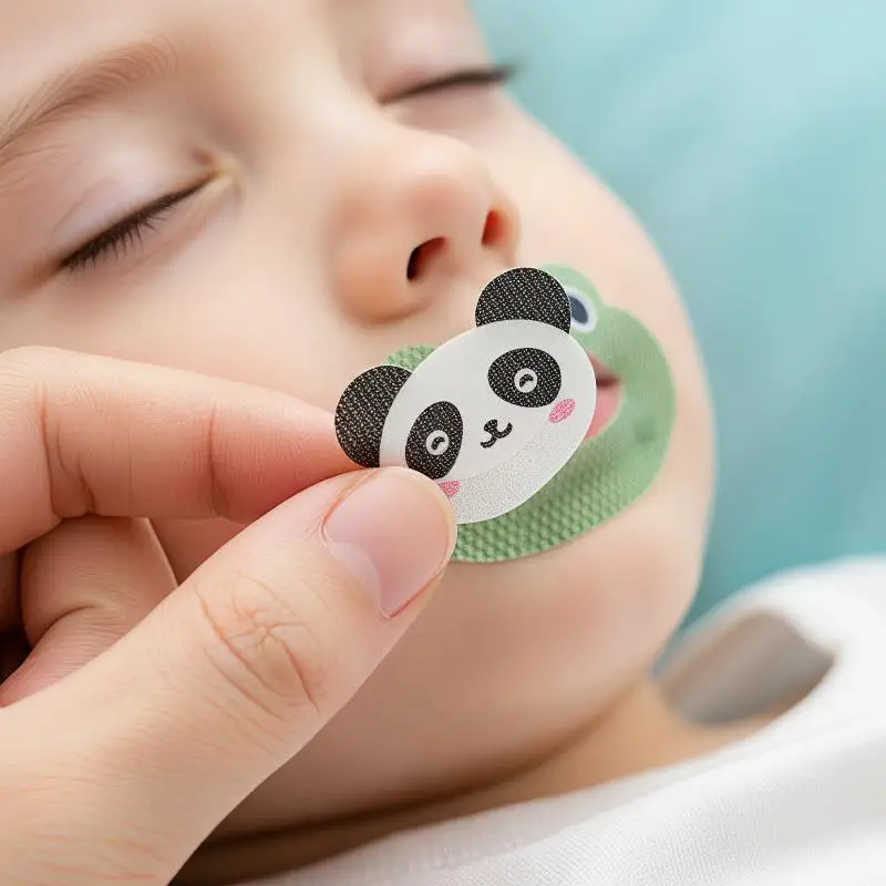 30Sheets Cartoon Anti-Snoring Stickers For Children Sleep Closed-mouth Stickers Breathing Correction Patch Shut Up Patch`~