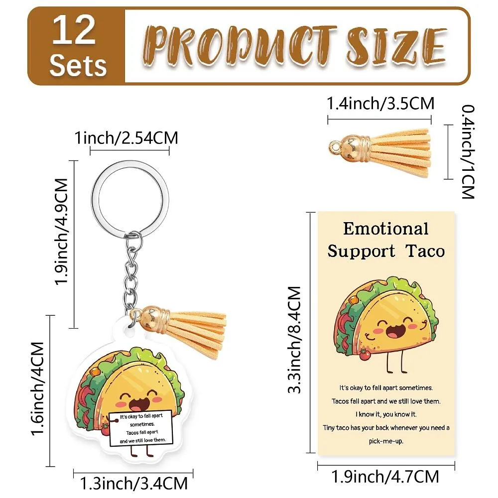 DIY Keychain Making Kits including Acrylic Pendants Keychain Rings Tassel Pendant Decorations 84x47mm 12pcs/set