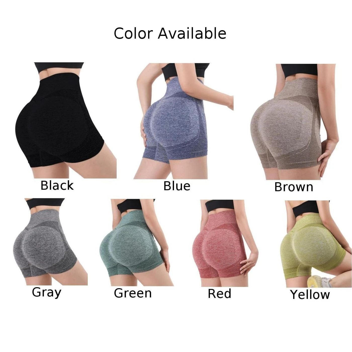 Workout Fitness Yoga Shorts Hoge taille Lift Butt Gym Running Broek Ademend en rekbaar Meerdere kleuren om uit te kiezen