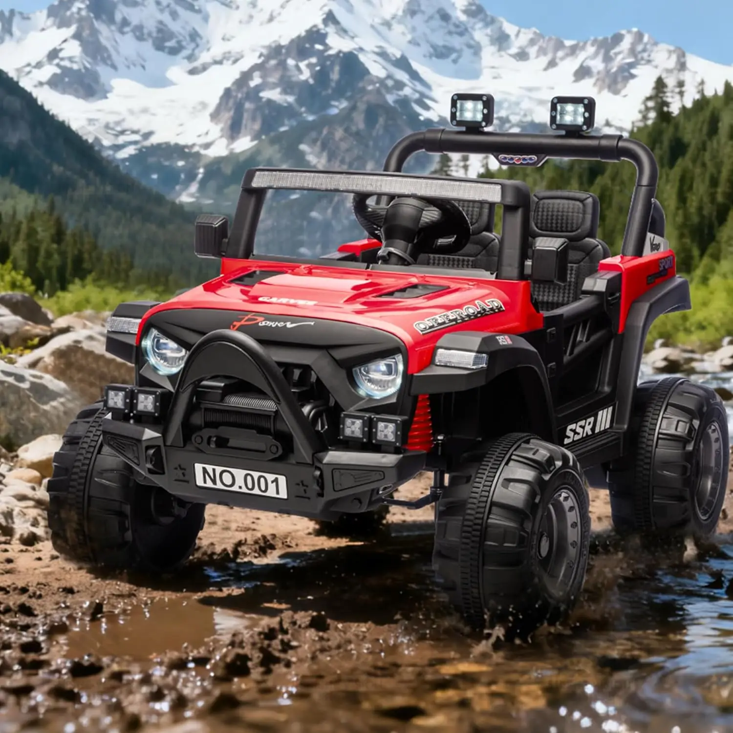 12V Ride On Toy Alimentato a batteria per bambini Ride On Truck Car con telecomando per genitori, luce a LED, sospensione a molla Regalo per bambini per ragazzi e ragazze