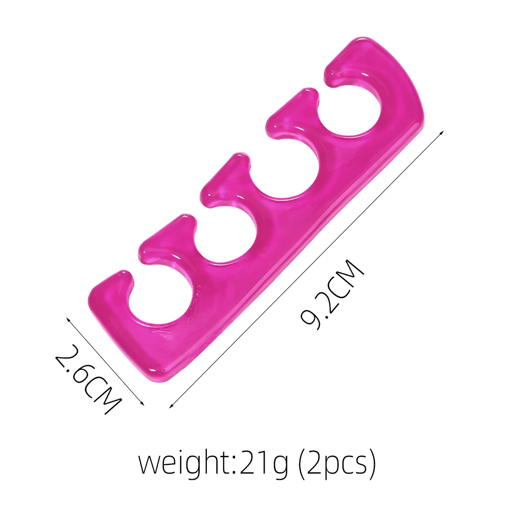 فاصل الإصبع وأصابع القدم لطلاء الأظافر ، فن طلاء الأظافر ، فاصل أظافر قابل لإعادة الاستخدام ، فواصل عزل ، أدوات طلاء الأظافر ، هلام السيليكا الوردي ، 2 *