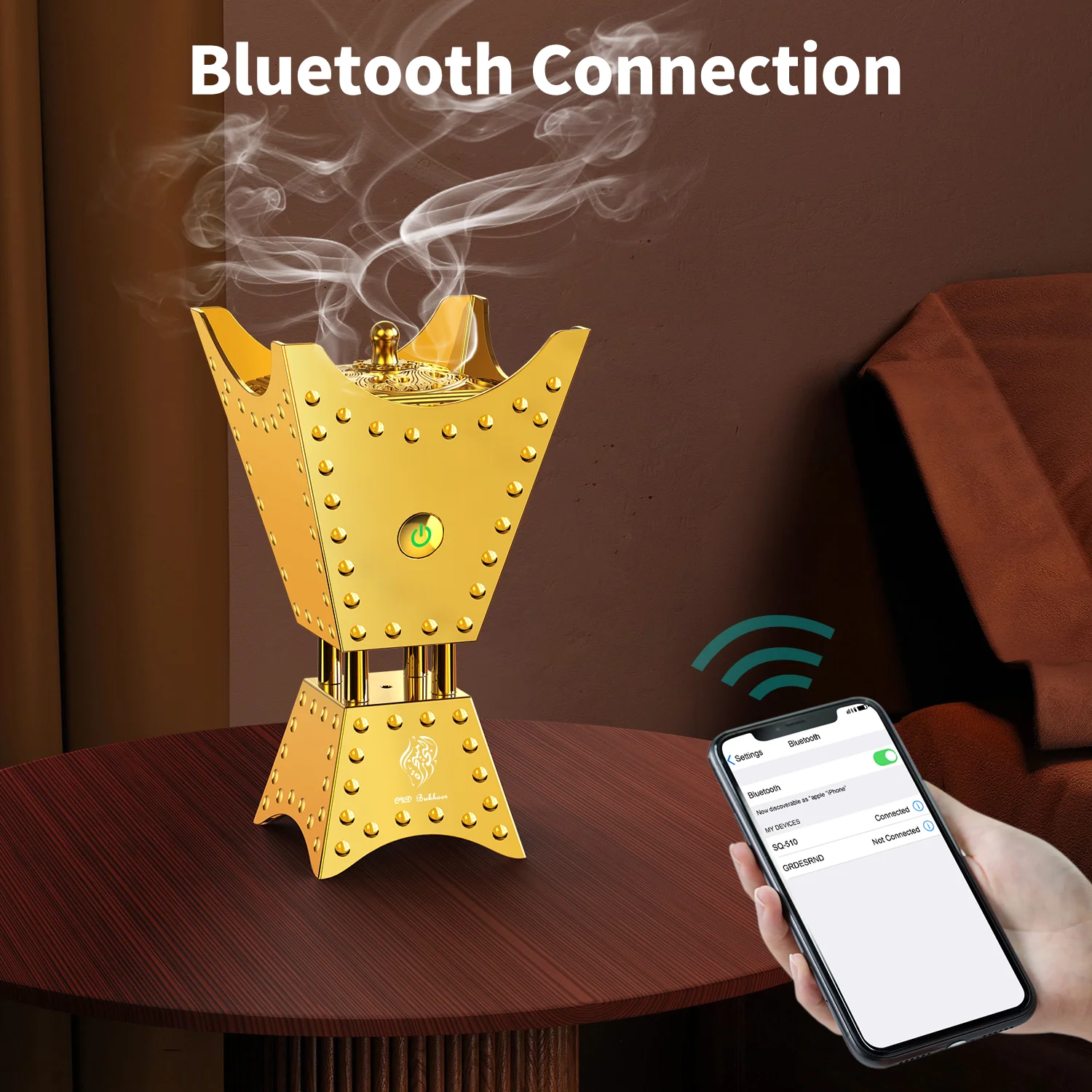 OUD Bukhoor Electric Incense Burner with Quran speaker Bakhoor Aroma Diffuser Bluetooth Speaker Incense Holder for car