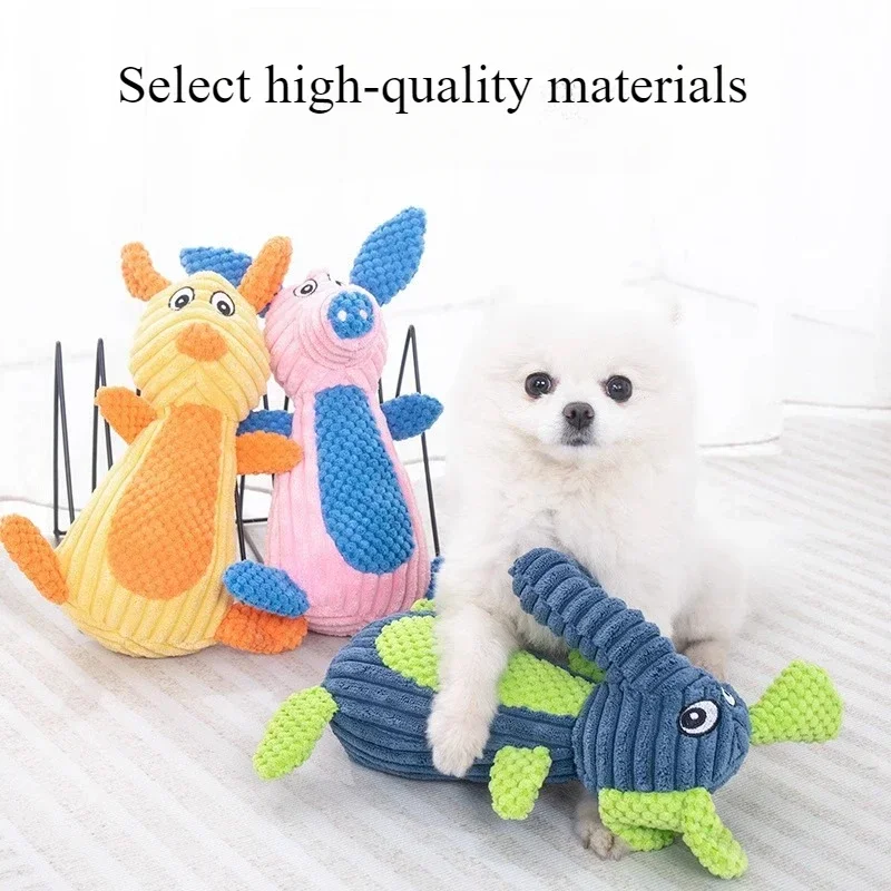 

Dog Voice Plush Rabbit Elephant Shaped Toy Teeth Grinding Bite Resistant Fighting Golden Hair Teddy Bear Puppy Supplies