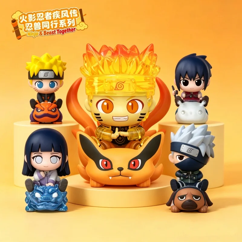 Naruto Shippuden Ninja&Beast Together Blind Box Lindas Figuras de Anime Uchiha Sasuke Kakashi Colección de Juguetes