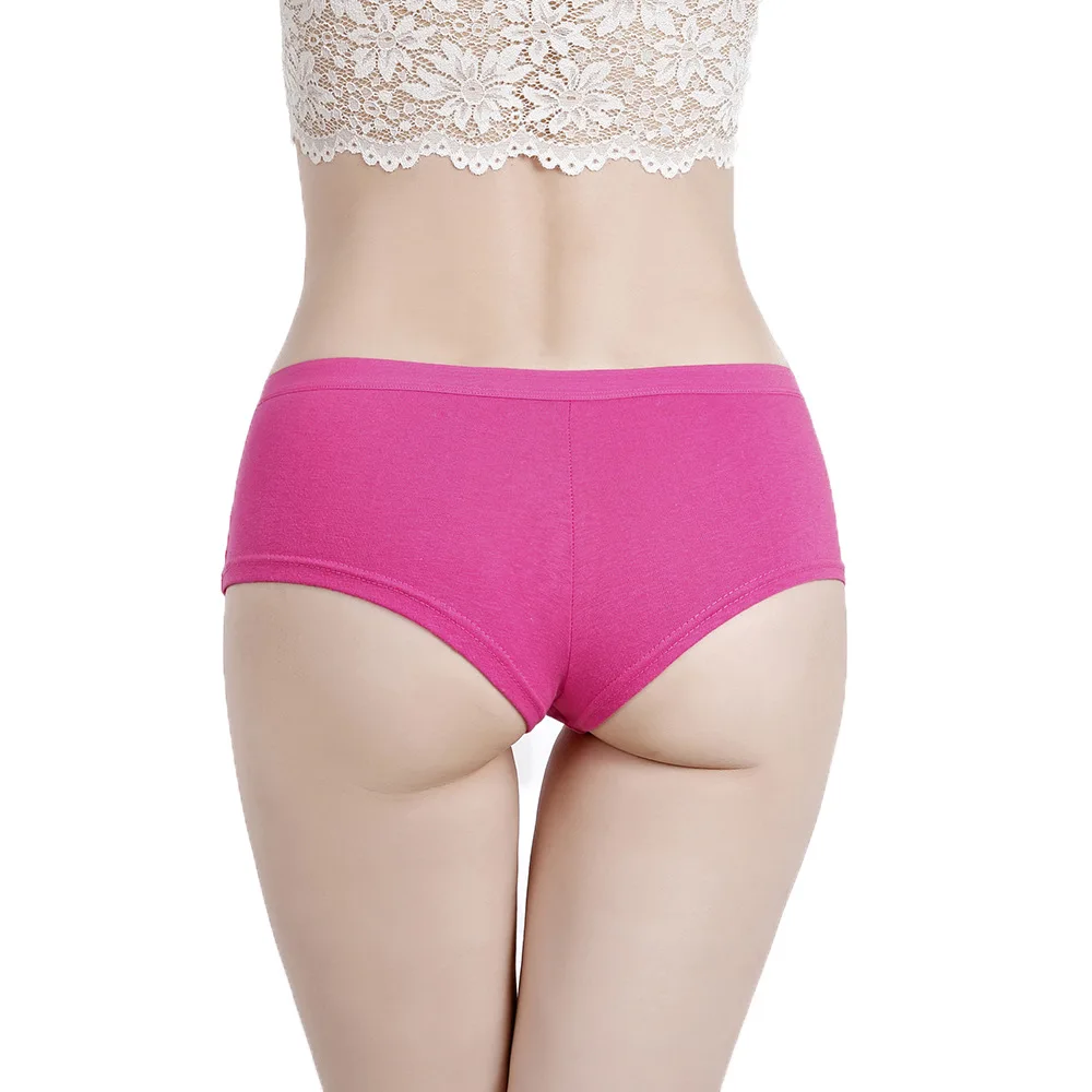 Women boxer cotton Panties womens underwear Safety panty solid cute lingerie ladies girls intimate woman M L XL 5 Pcs/Lot