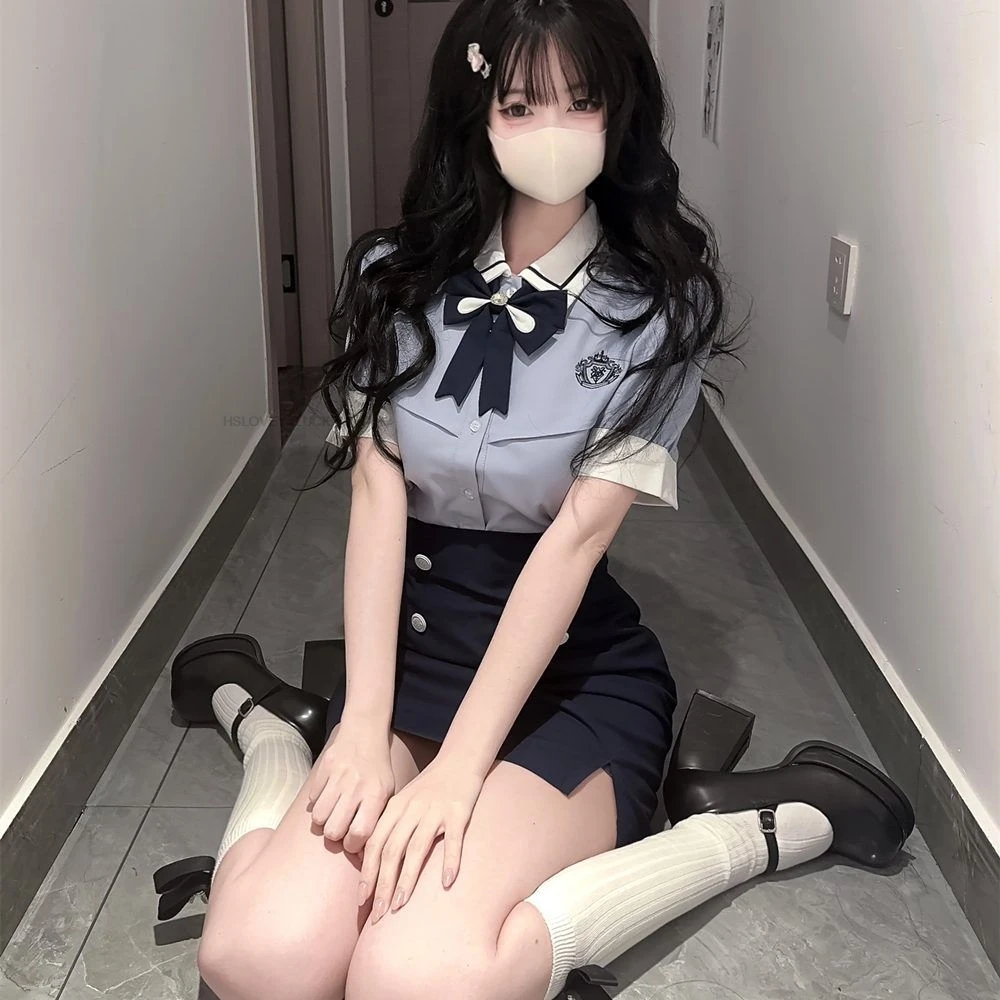 Traje escolar de estilo universitario japonés y coreano, uniforme escolar JK para estudiantes coreanos, conjunto de uniforme Jk de moda diaria mejorada