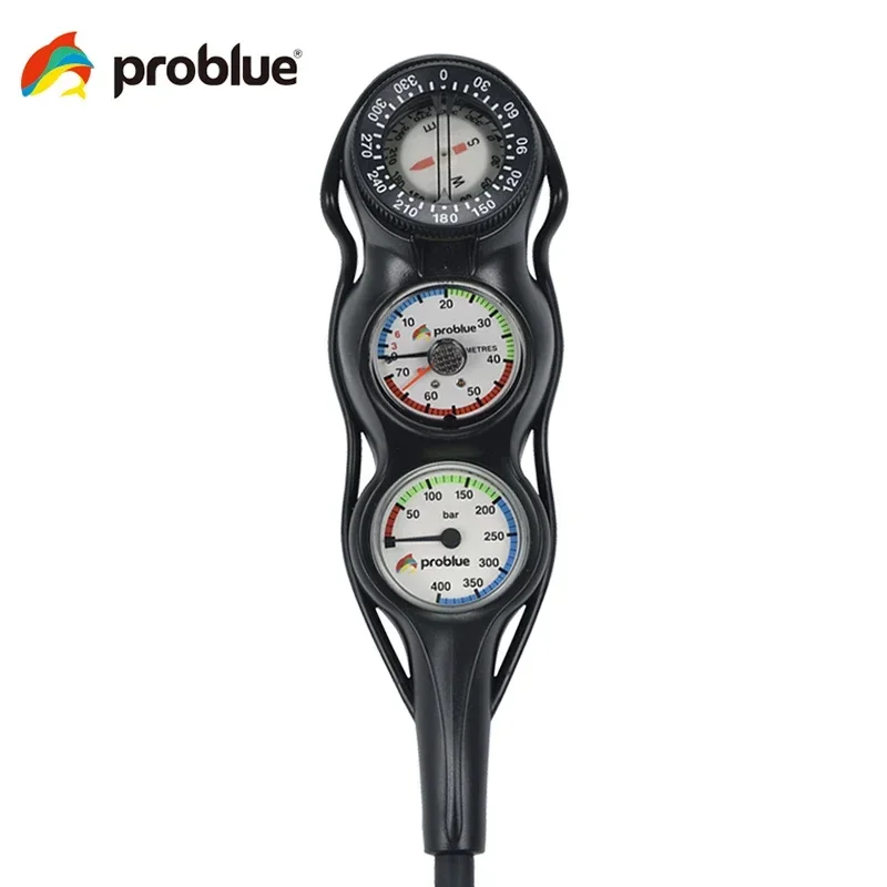 Probleu GU-3610 scuba Diving Console Gauges 400 bar Depth Gauges Diving Compass