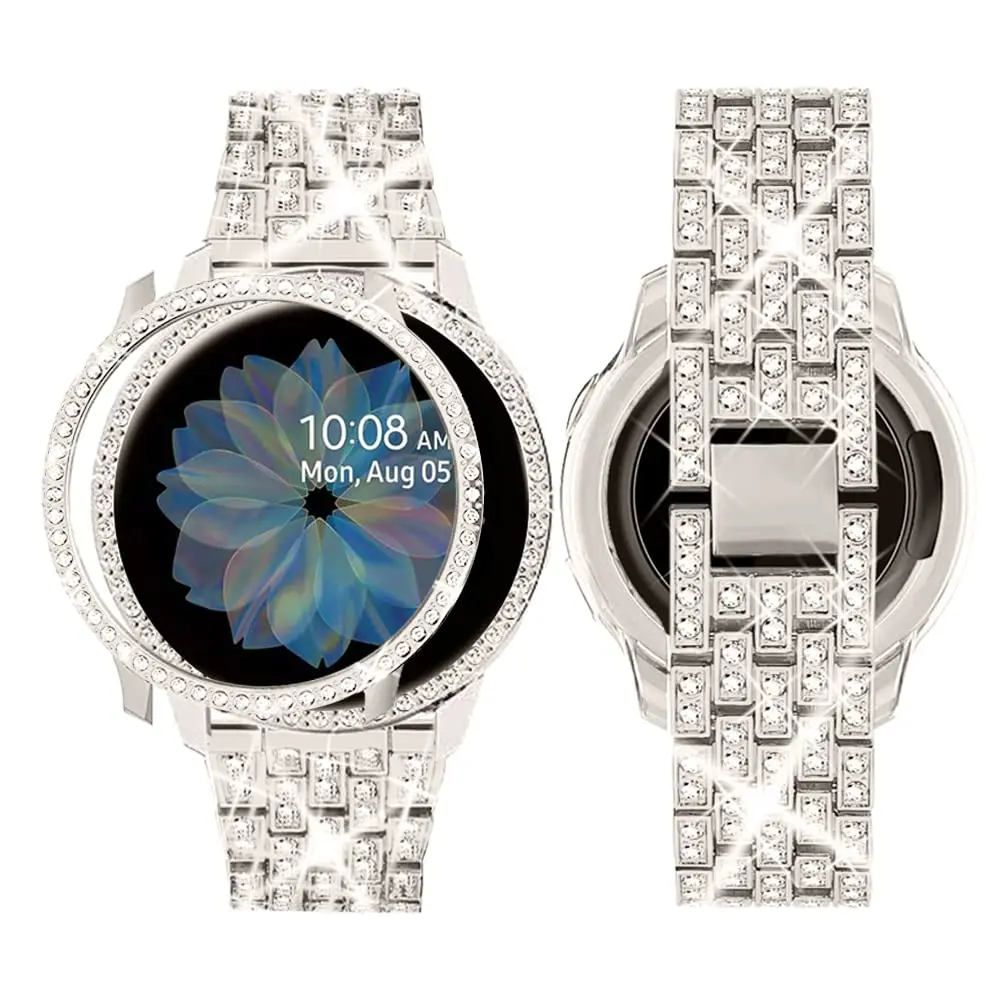 22mm Diamond Band for Samsung Galaxy Watch 7/FE/6/5/pro/4/Classic/Active 2 Metal Bracelet Amazfit GTR 4/GTS 4/2/2e/3 Strap