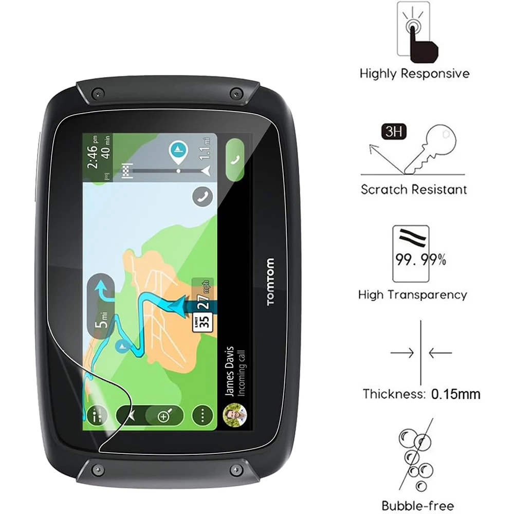 2 PCS HD Full Hydraulic Soft Hydrogel Film for Tomtom Rider 40 410 400 450 550 9H Scratch-Resistant 4.3 Inch GPS