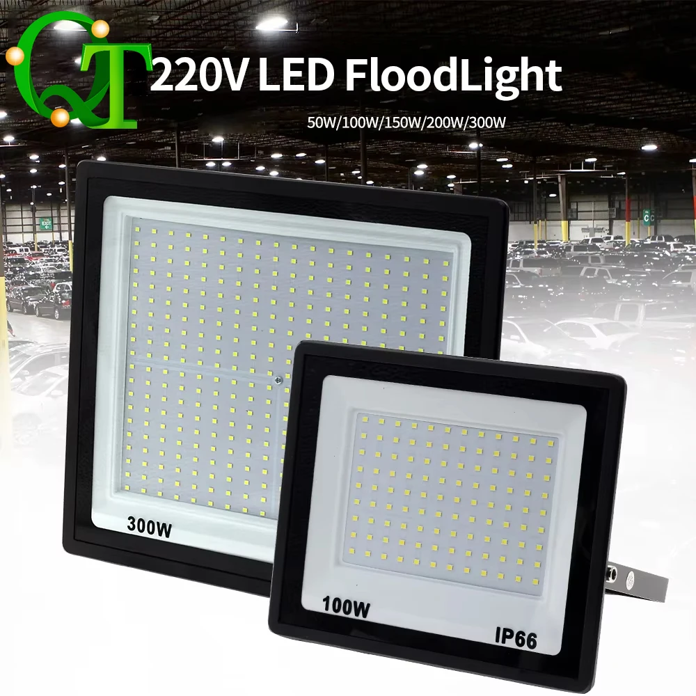 50W 100W 300W High Brightness LED Floodlight Aluminum Light Body Waterproof IP66 Outdoor Wall Lamp Courtyard Street Lighting