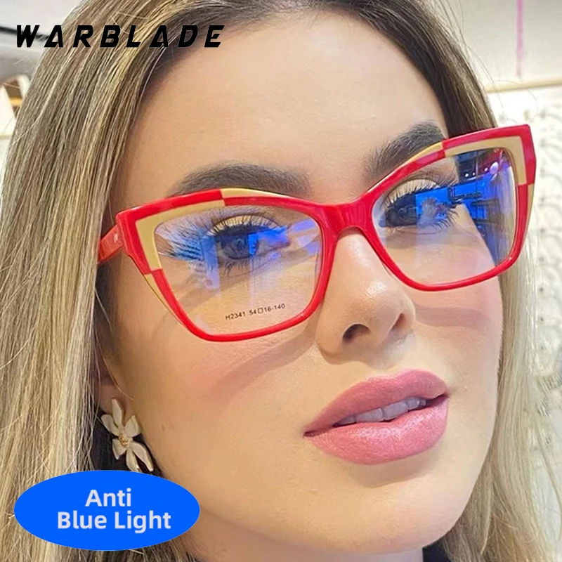 

Trend Brand Contrast Color Cat Eye Optical Women Glasses Anti-Blue Light Men Computer Game Reading Eye Protection Eyewear Female