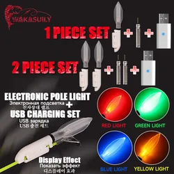 2025 New 1/2 Piece Electronic Fishing Rod Light LED Fishing Equipment CR425 Rechargeable Battery+USB Charging Night Fishing Gear