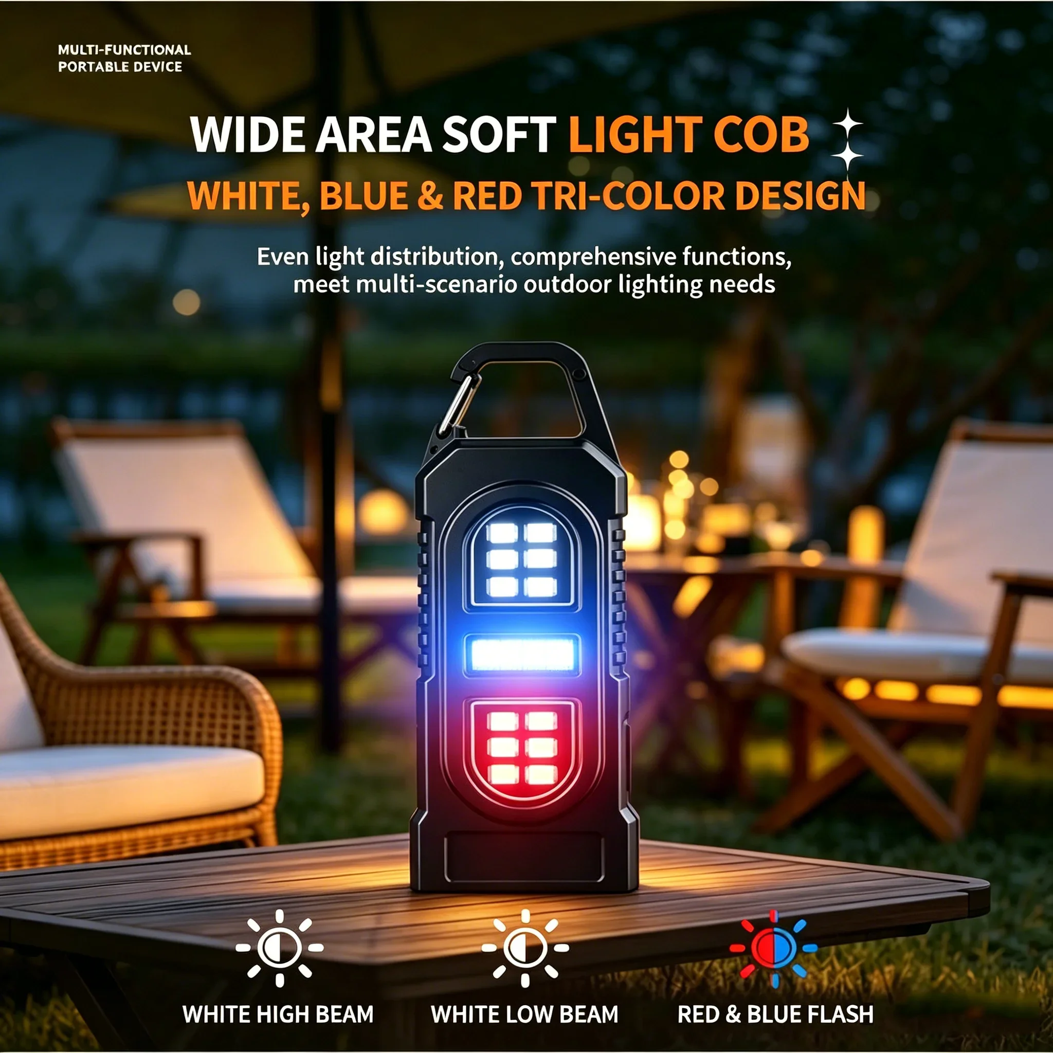 D5 Mini Portable COB LED Keychain Flashlight Type-C Rechargeable Hanging Work Pocket Outdoor Waterproof Camping Keyring Lamp