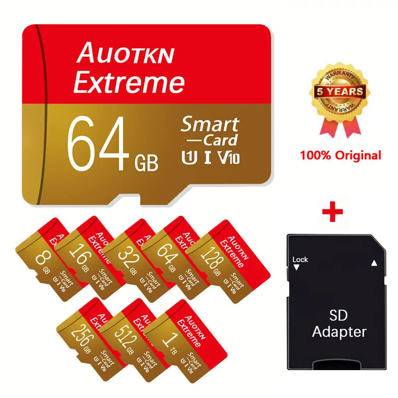 Carte Micro SD Originale de Classe 10 pour Téléphone, Appareil Photo, PS5, Flash, 8 Go, 16 Go, 32 Go, 256 Go, 64 Go, 128 Go