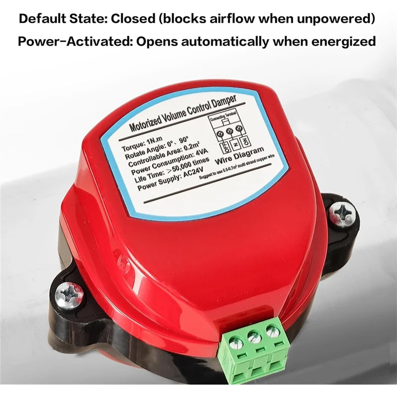 

HHO-4-дюймовый моторизованный демпфер воздуховода, демпфер обратного потока, демпфер управления воздушным потоком для системы HVAC