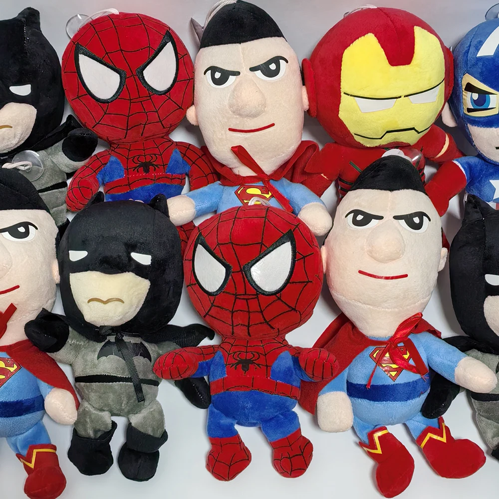 27 cm Fledermausmann Spiderman Plüschtiere Filmpuppen Marvel Avengers Weicher gefüllter Held Captain America Iron Weihnachtsgeschenke für Kinder
