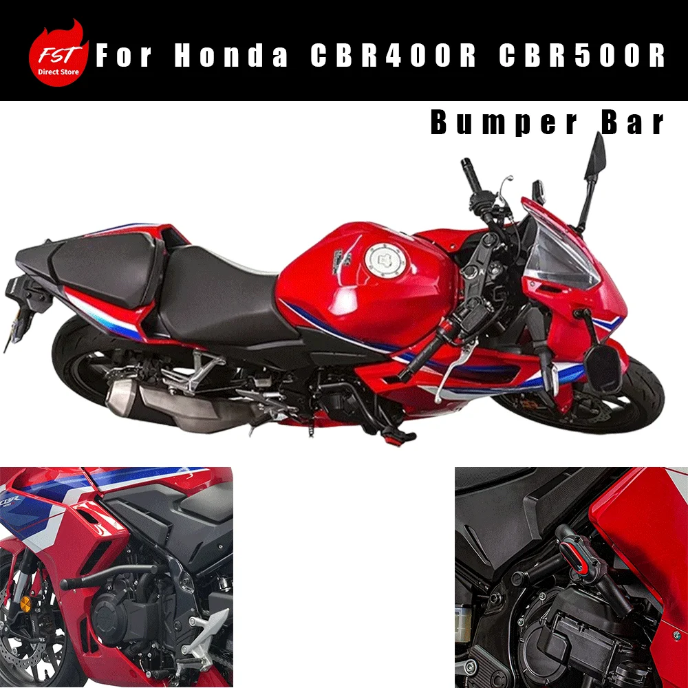 Race‑Spec Crash Bar Bumper With Anti‑Fall Sliders Mod Parts For Honda CBR400R CBR500R Motorcycle Accessories