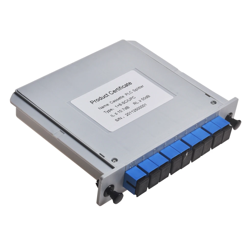 Hot Koop Factory Outlet Cassette Type PLC Glasvezel Splitter 1*8 SC APC UPC FTTH Glasvezel Splitter