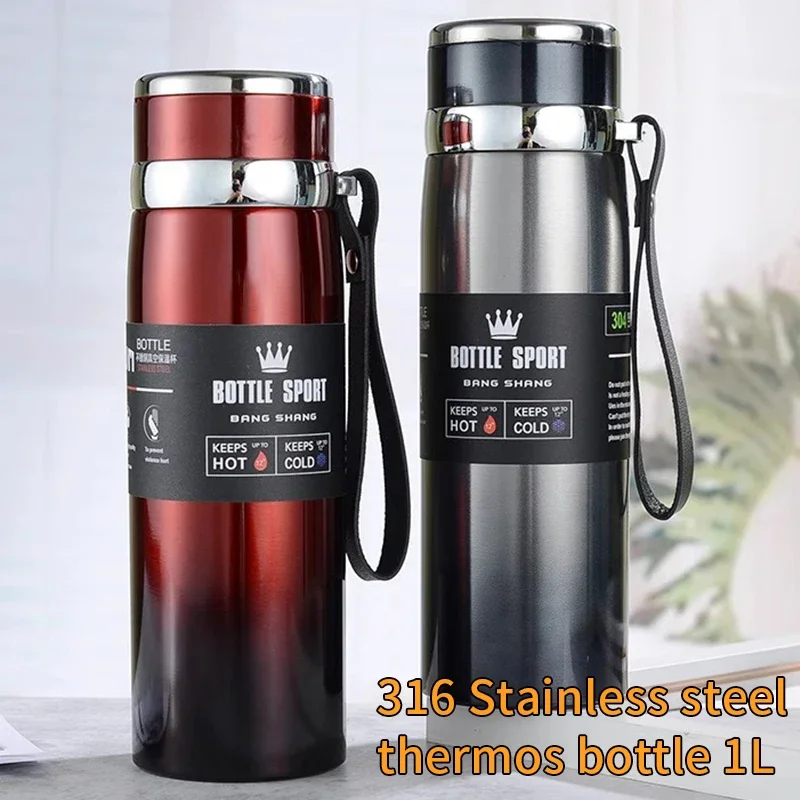 

1L Thermal thermos Water Bottle Cold And Hot Coffee Thermal Thermos Vacuum Flasks Bottle Stainless Steel Thermos Bottle Gifts