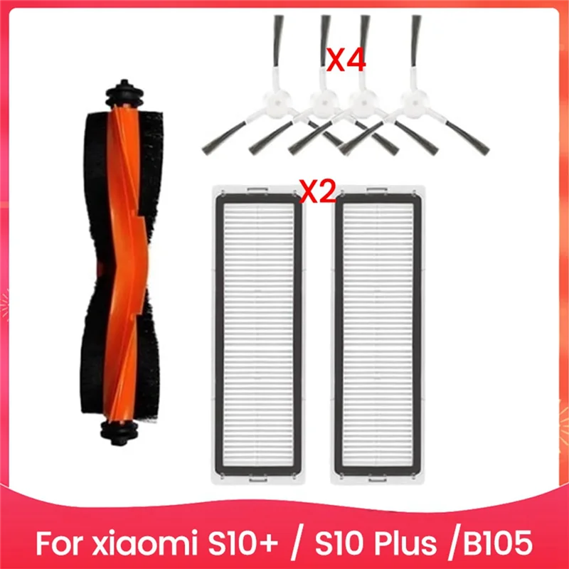 

AT02-For Xiaomi Robot Vacuum S10+ / S10 Plus /B105 Accessories Main Side Brush HEPA Filter Mop Cloth Replacement Parts