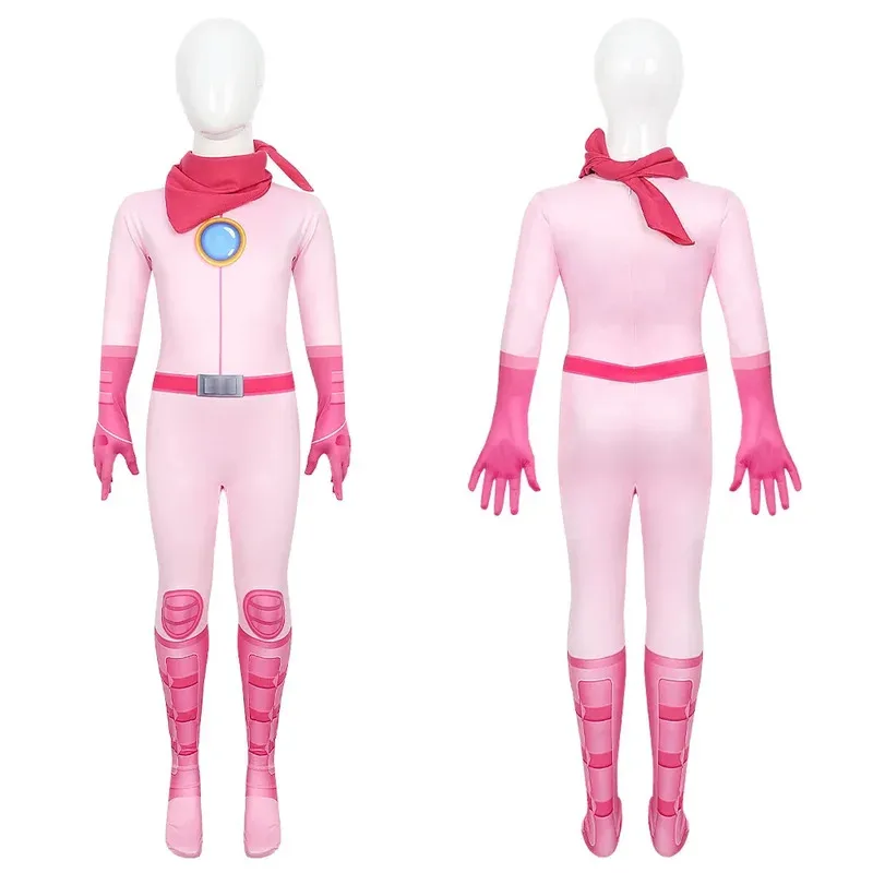 Kostium Cosplay Game Peach 2025 Damski Kombinezon Strój Bojowy Dziewczęcy Strój Księżniczki do Odgrywania Ról Body na Halloween