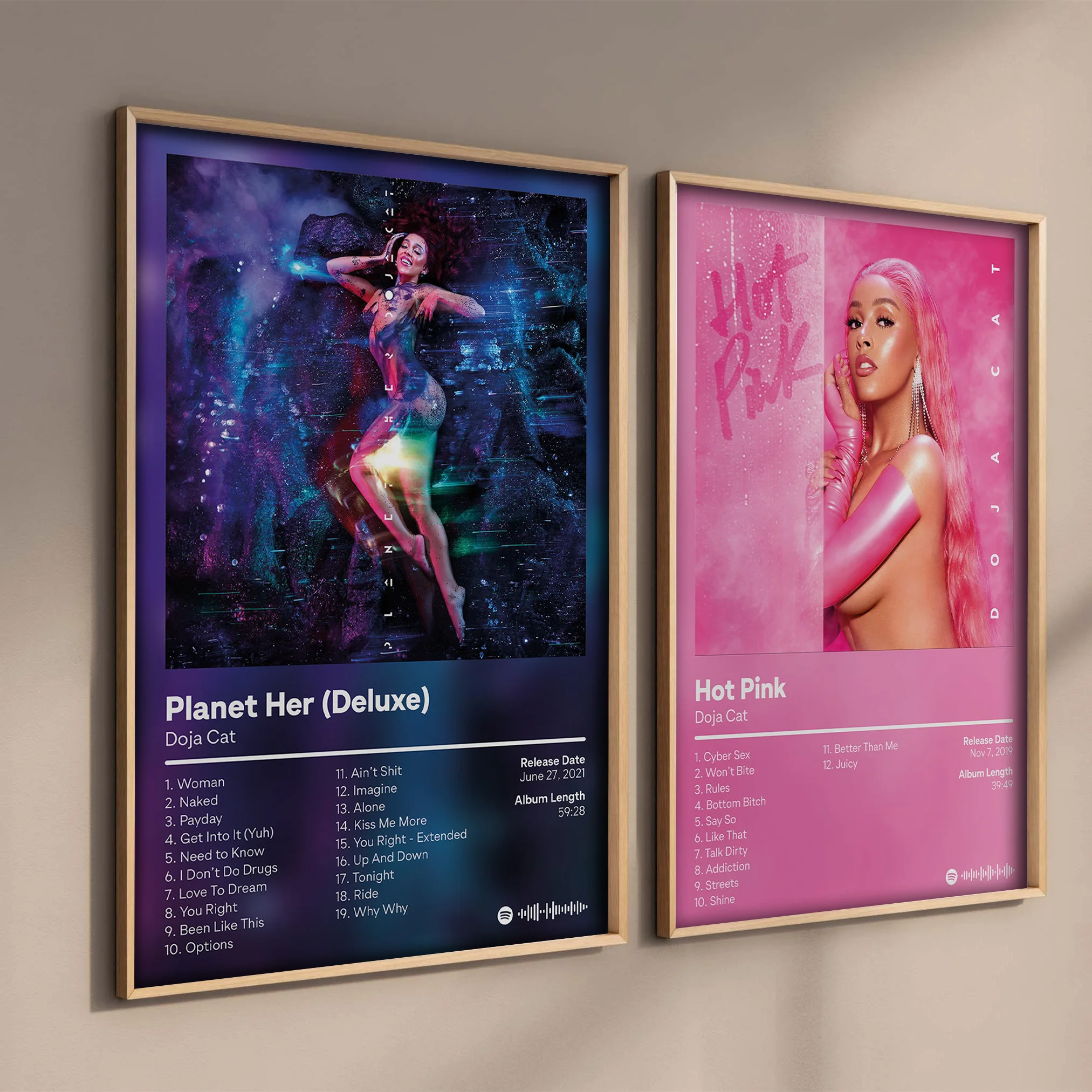 Pop Rap Music Album Cover Artist Doja Cat Poster Aesthetic Rapper Hip Hop Rock Planet Her Canvas Print Art  Wall Room Sofa Decor